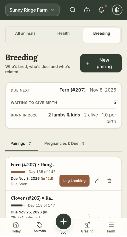 Breeding on a phone